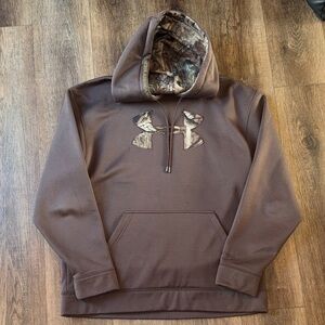 Under Armour Brown Hoodie with Camo (Lrg)